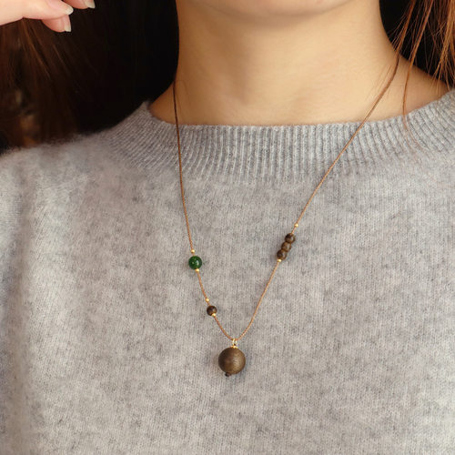 沉香木沉香吊坠转运珠项链