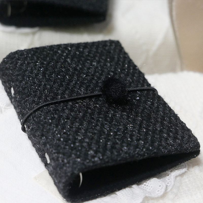 躲在耳里|限量毛呢活页|黑色经典复古耐看小众氛围重工手帐本m5a7,文具电教/文化用品/商务用品,手帐/日程本/计划本,淘宝优惠券,粉丝福利购,淘宝优惠卷