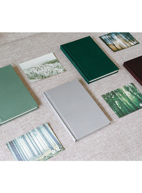 手作文艺简约纯色布面笔记本日记本记事本子手账本灰色棕色墨绿色