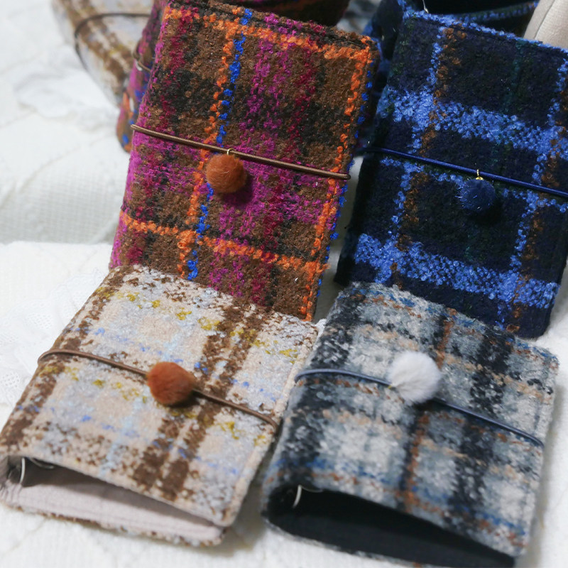 躲在耳里|限量毛呢活页|格纹撞色高级质感氛围重工手帐本m5a7,文具电教/文化用品/商务用品,手帐/日程本/计划本,淘宝优惠券,粉丝福利购,淘宝优惠卷