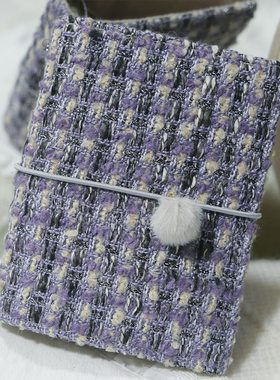 躲在耳里|限量毛呢活页|紫色系高级编织格纹氛围重工手帐本m5a7