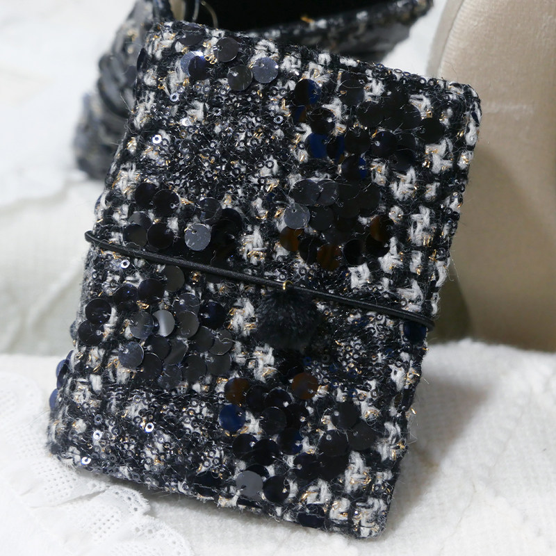 躲在耳里|限量毛呢活页|黑色亮片复古经典高级氛围重工手帐本m5a7,文具电教/文化用品/商务用品,手帐/日程本/计划本,淘宝优惠券,粉丝福利购,淘宝优惠卷