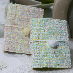 躲在耳里|限量毛呢活页|小香风糖果粉精致可爱氛围重工手帐本m5a7