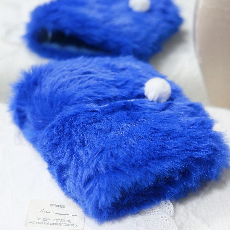 躲在耳里|限量书衣|毛茸茸宝石蓝高级貂毛复古重工活页手帐本m5a7