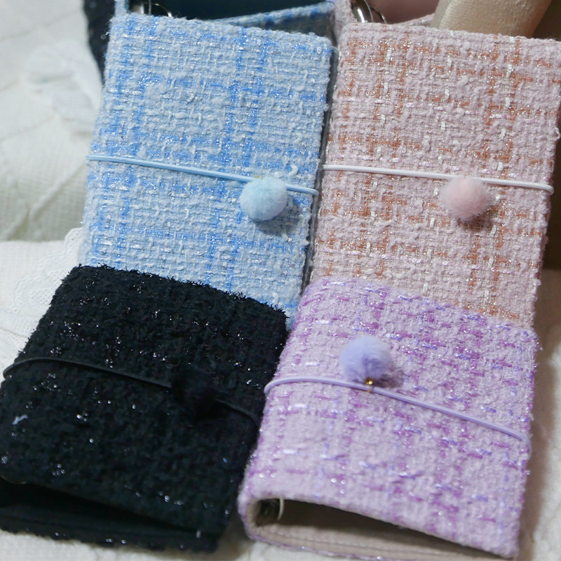 躲在耳里|限量毛呢活页|小香风亮丝高级精致氛围重工手帐本m5a7,文具电教/文化用品/商务用品,手帐/日程本/计划本,淘宝优惠券,粉丝福利购,淘宝优惠卷