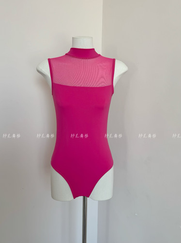 邦尼舞服立领大背舞蹈练功服成人女集训艺考体操服芭蕾舞形体服粉