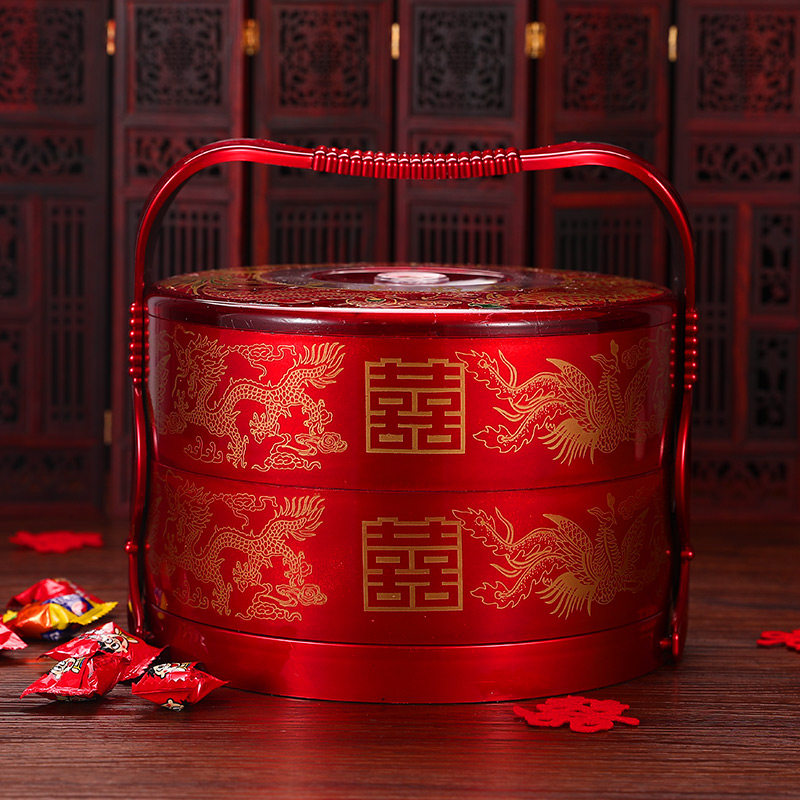 结婚手提盒新娘嫁妆女方陪嫁礼物送新人糖果糕点食盒婚庆用品大全