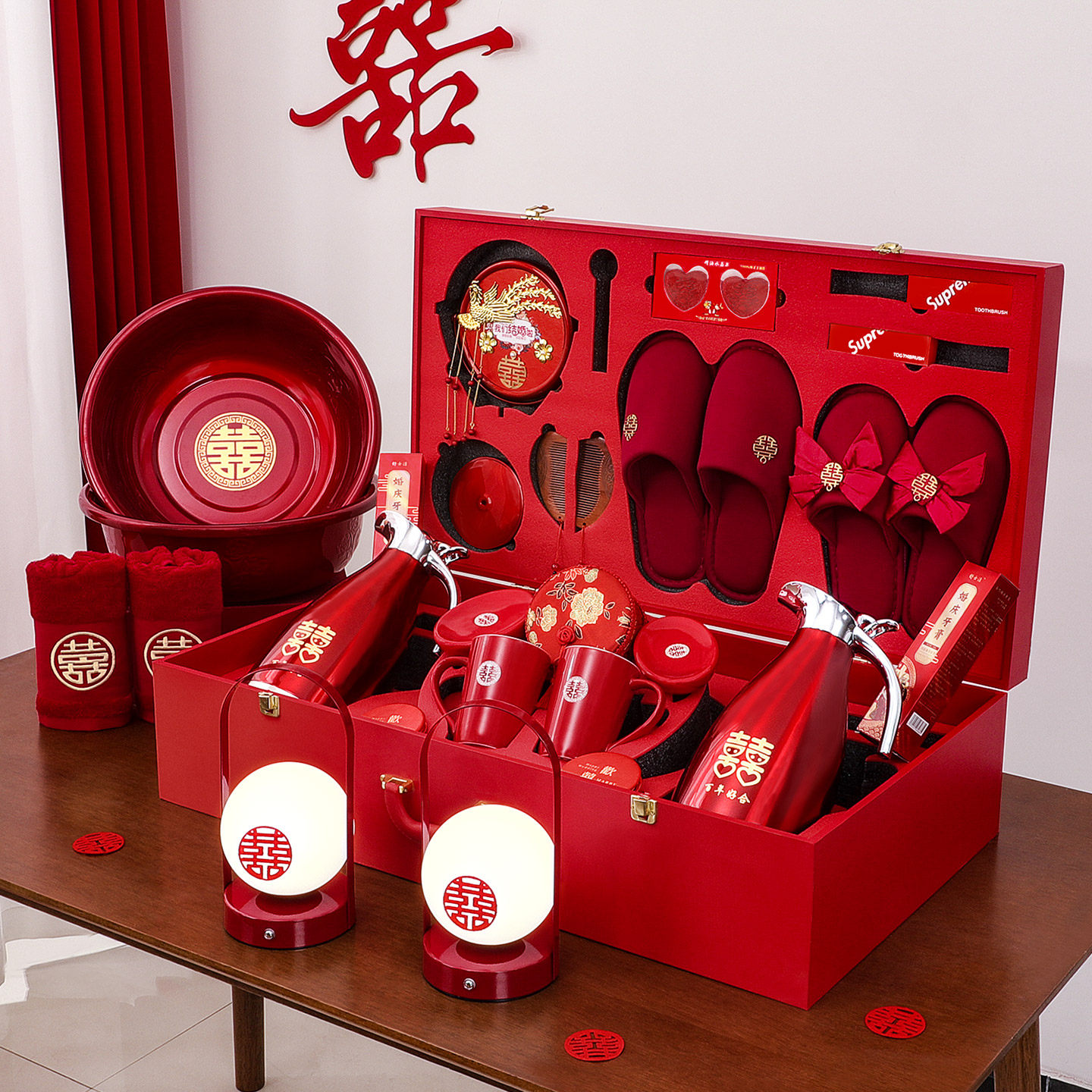 陪嫁物品套装女方嫁妆箱全套结婚洗漱高端喜箱红喜事婚礼用品大全,节庆用品/礼品,创意礼盒/礼品套组,淘宝优惠券,粉丝福利购,淘宝优惠卷