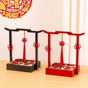 饰手提四格干果盘搬新家入宅仪式 乔迁新居家用客厅布置装 感用品