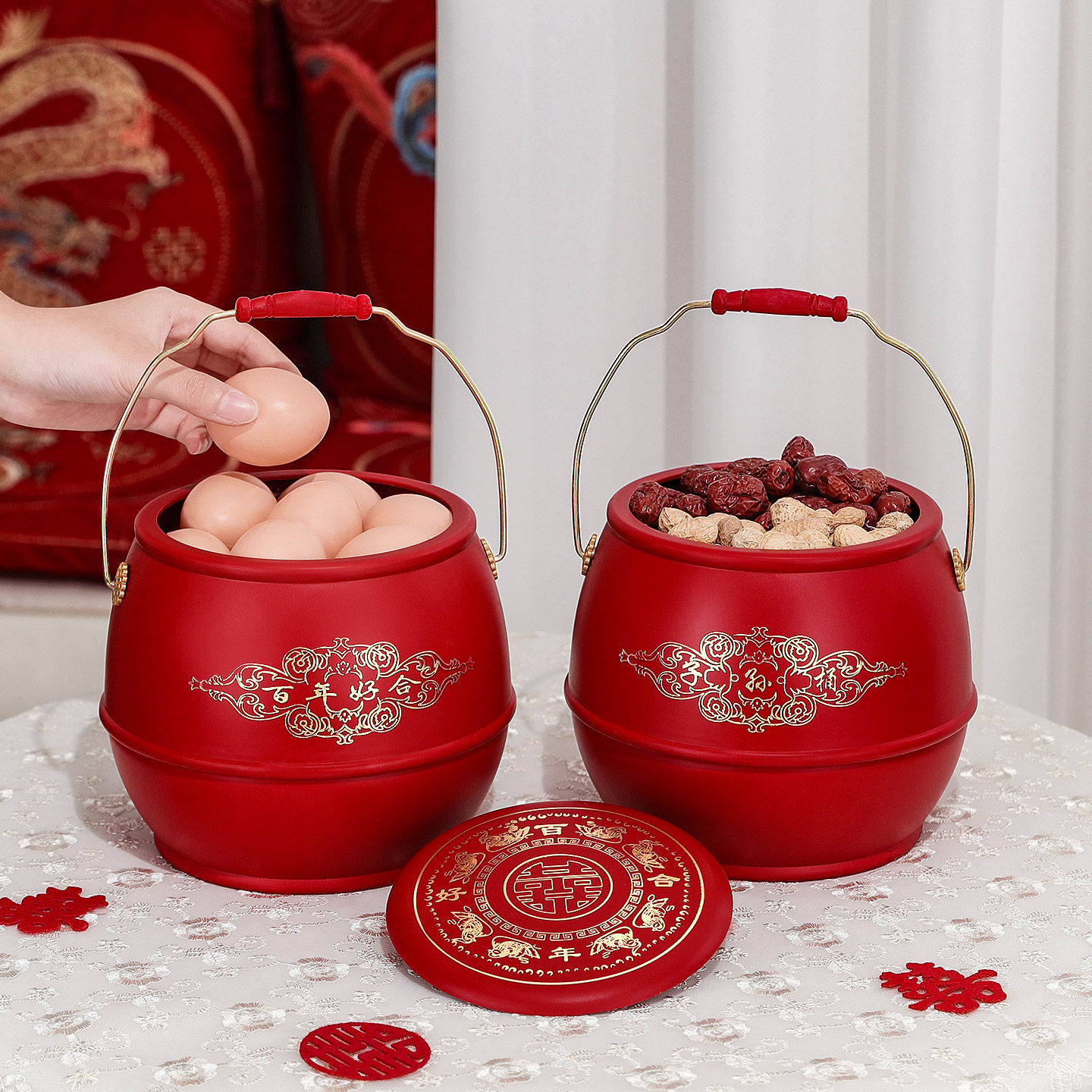 子孙桶结婚陪嫁桶子女方嫁妆用子生桶婚礼新娘出嫁喜桶婚嫁小马桶