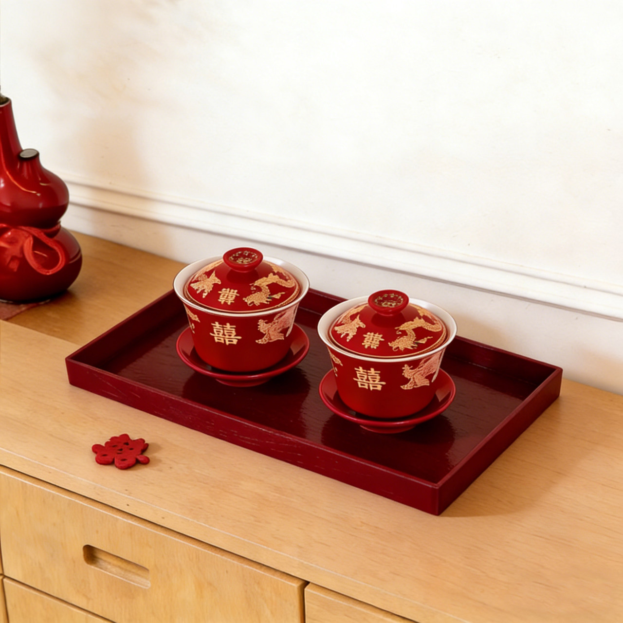结婚敬茶杯陪嫁茶具套装婚礼改口敬酒茶杯一对喜碗红色碗筷杯子,餐饮具,盖碗,淘宝优惠券,粉丝福利购,淘宝优惠卷