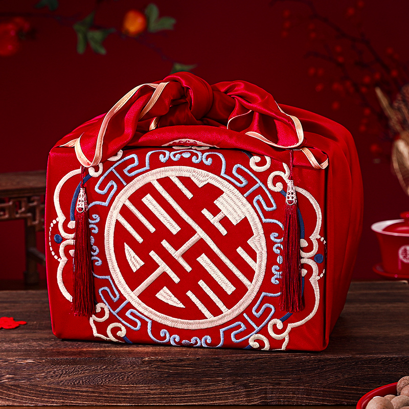 包袱皮结婚一对刺绣中式红包裹布