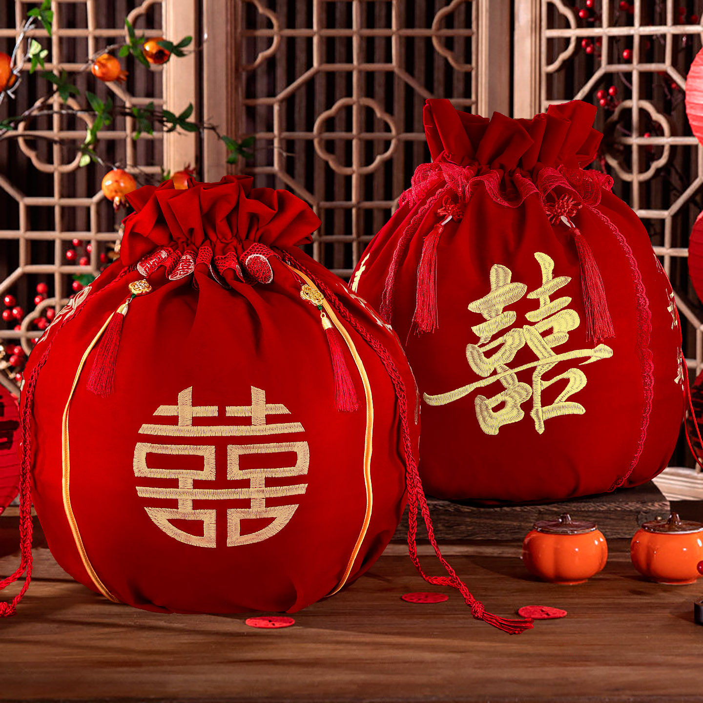 结婚专用红色大号包袱皮新娘陪嫁套装喜盆刺绣包裹布红布备婚用品,节庆用品/礼品,新娘配件,淘宝优惠券,粉丝福利购,淘宝优惠卷