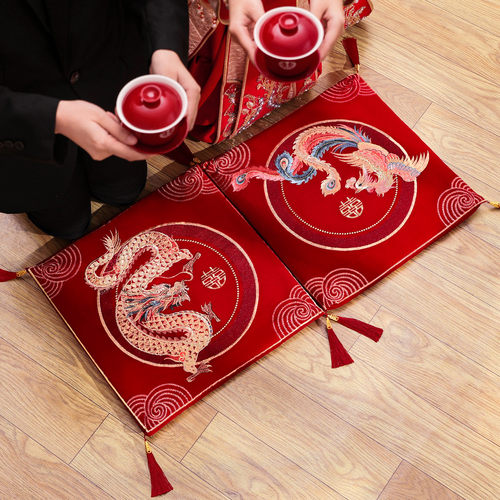 结婚跪垫婚礼新娘改口坐福垫一对