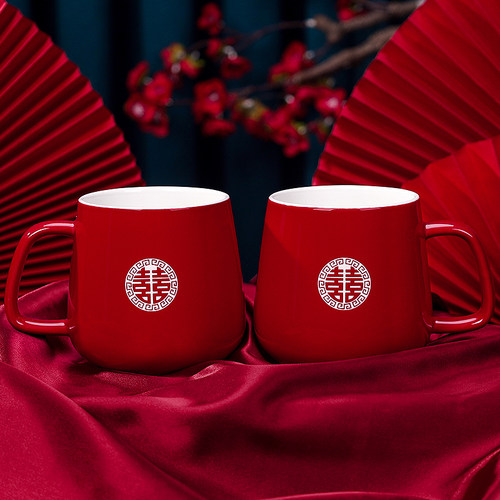 结婚洗漱杯马克杯陶瓷刷牙杯陪嫁