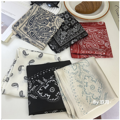 春秋腰果复古丝巾发带