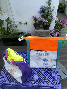 upfuncle 循环手工制 二手面粉袋改造抱石粉袋 大号 攀岩镁粉袋