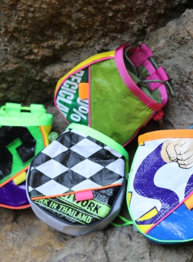 upfuncle 编织袋recycle手工拼接撞色 多巴胺攀岩镁粉袋 不断跟新