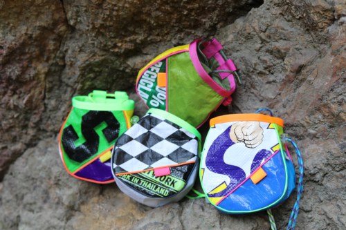 upfuncle 编织袋recycle手工拼接撞色 多巴胺攀岩镁粉袋 不断跟新