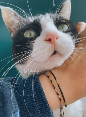 黑色系百搭极细可调节两条装手绳