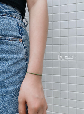 midjill原创日系urban绿色细手链