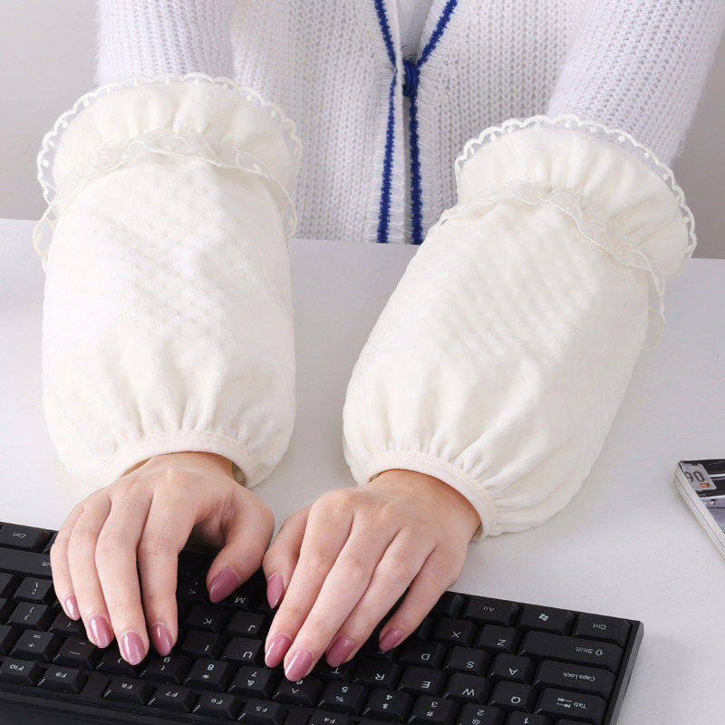 韩版袖套女上班耐脏秋冬季学生写字羽绒服防污可爱短款护袖手袖套