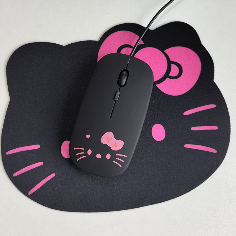 USB无声静音鼠标有线女生可爱卡通办公笔记本电脑台式机通用typec