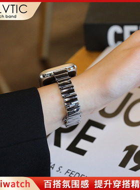 适用iwatch苹果手表s10表带苹果夏季applewatch11高级金属女56789