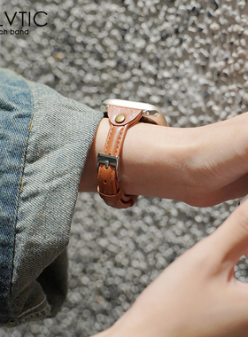 适用applewatch小蛮腰真皮高级iwatchS910表带苹果手表11表带夏天