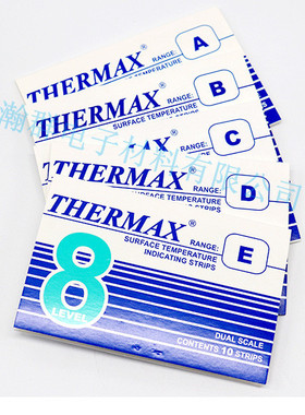 英国THERMAX热敏试纸TMC板温条变色温度显示卡8格测温纸 37-260℃