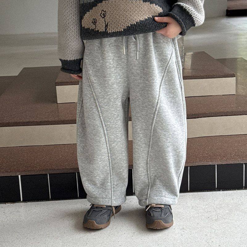 新品男女童冬季2025韩版简约撞色裤腰保暖加绒加厚卫裤休闲运动裤