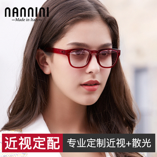 意大利纳尼尼超轻TR90近视眼框时尚配有度数散光专业定制配镜
