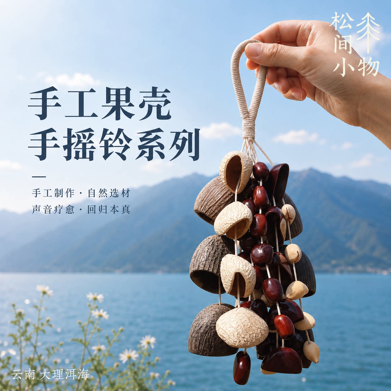 云南果壳摇铃挂件天然四果治愈木果风铃乐器启蒙疗愈冥想解压礼盒