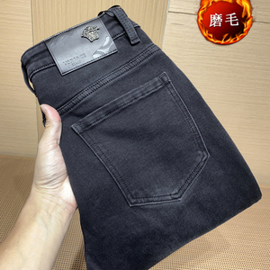 磨毛薄绒 字母错误 2025 P200 冬季男士修身牛仔裤 控275低255图片