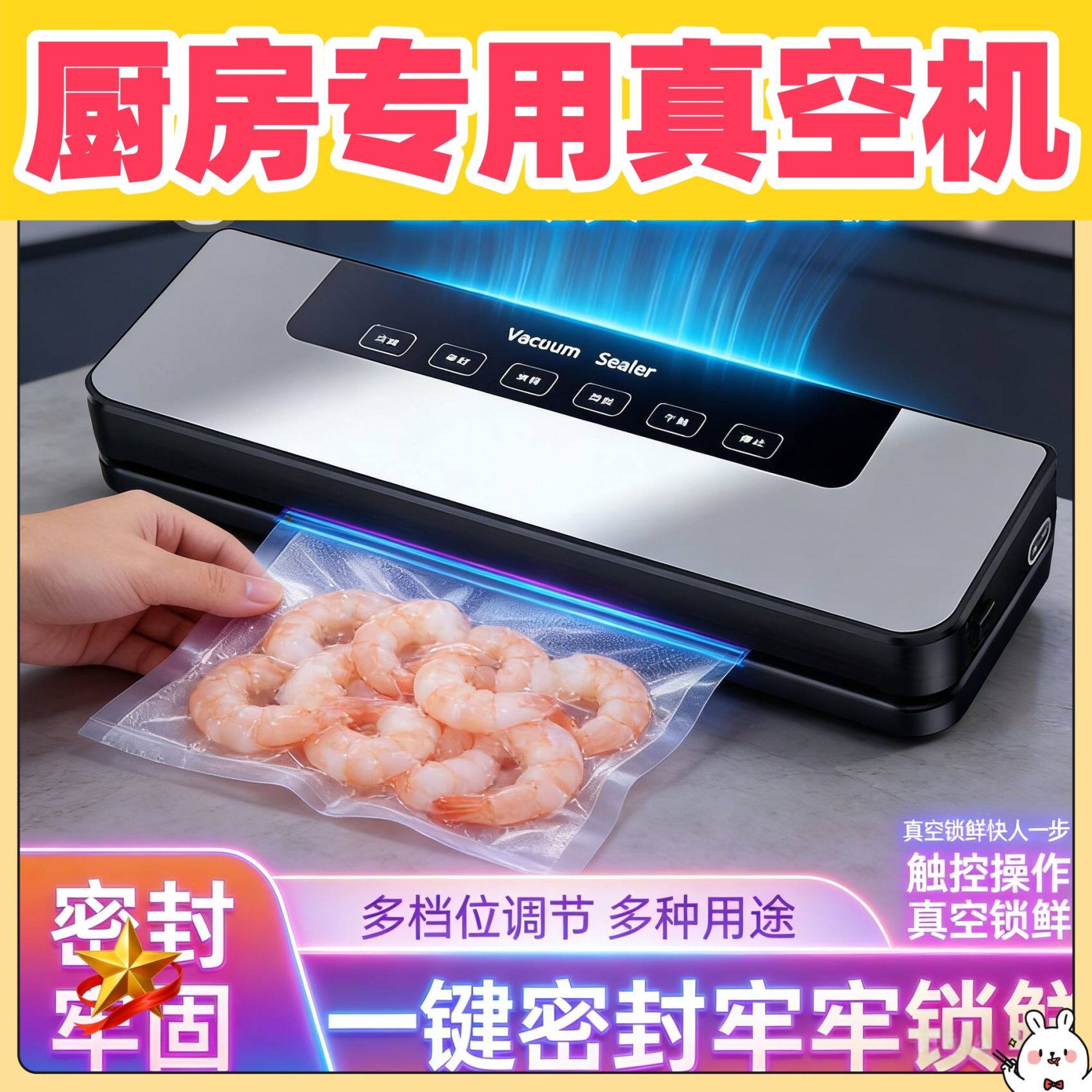真空封口机家用保鲜食品包装机商用塑封机密封机器进口全自动