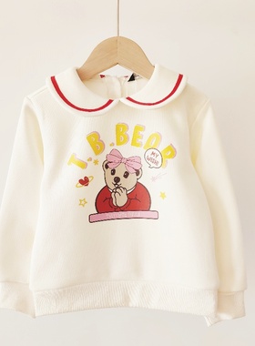 2025秋冬款女童长袖圆领加绒卫衣中大童套头TTMW241153A