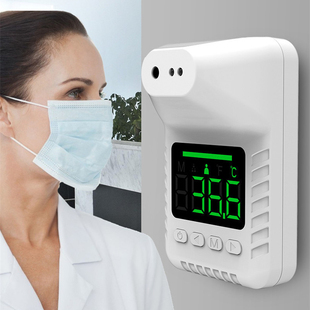 红外线测温仪支架15国语音播报测温器挂壁市场医院公交站量温器