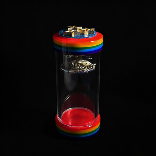 鸣虫徐一舟55五星铜圈老虎簧七彩虹簧蝈蝈大虫活体老虎等距簧罐子