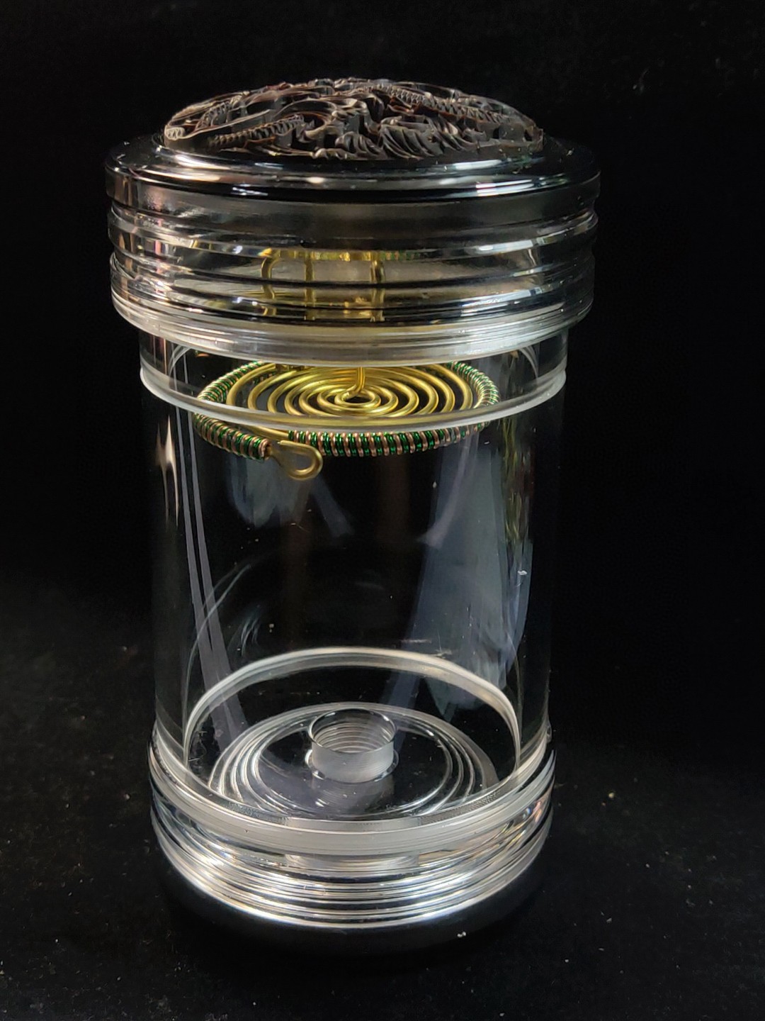 S32#鸣虫用品鸣虫虫具李勇椰壳蒙心蝈蝈罐子配黄铜青蛙簧65*130*5