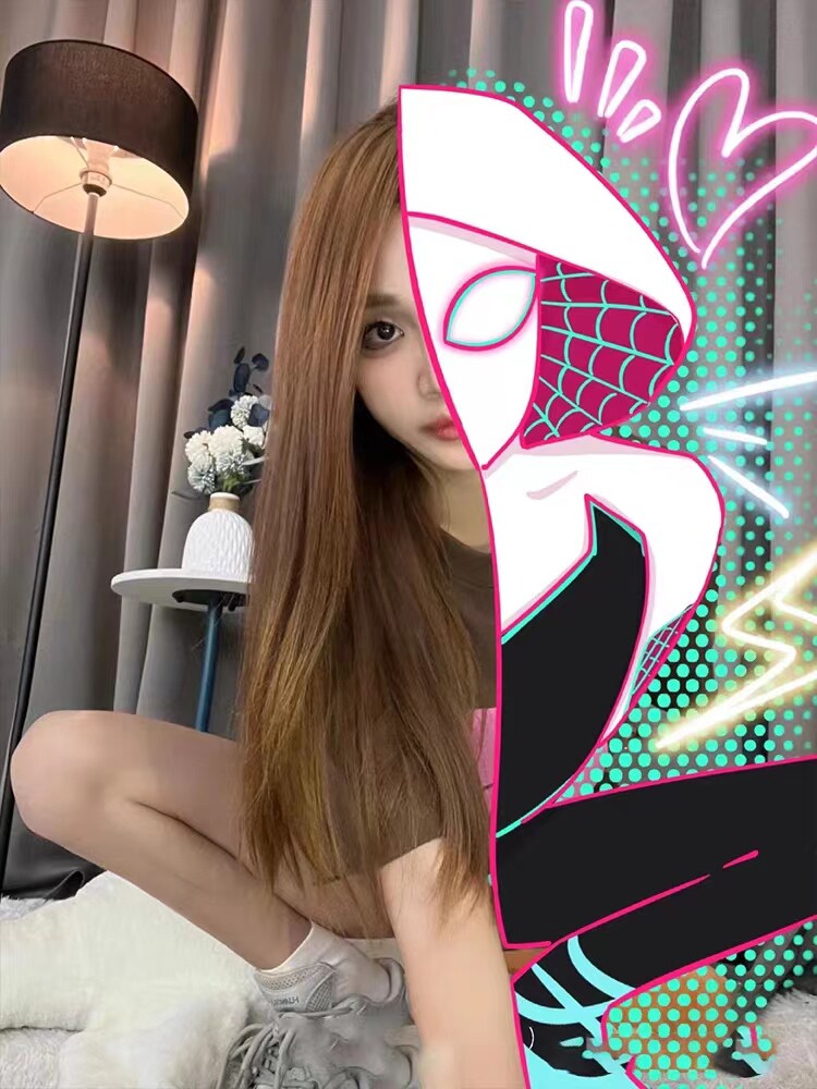 蜘蛛侠手绘涂鸦手绘头像网红同款情侣漫画动漫一半人脸定制照片