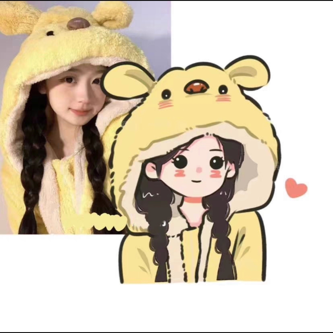 Q版豆豆眼ins风手绘头像定制设计卡通人物照片转漫画侣头像简笔画