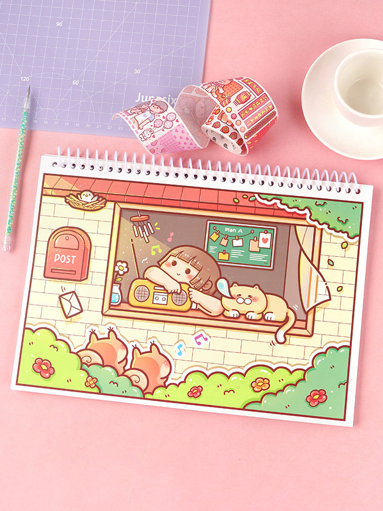 小麻薯双面离型纸本a4/a5胶带贴纸收纳图鉴本魔法离形纸手账手帐