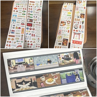 小羊羊不打烊新品贴纸卷分装古早小动物字素 mini对话框 日常胶片