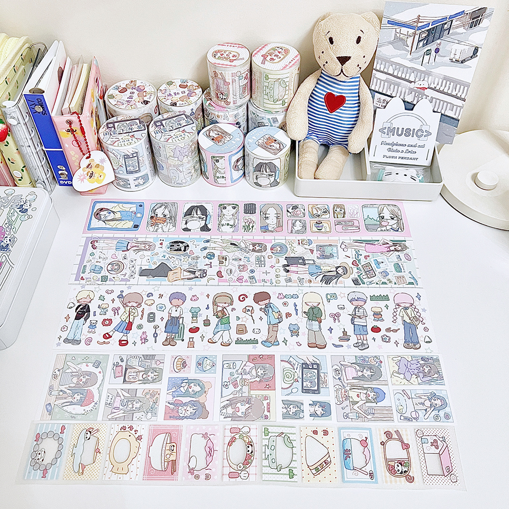 绵绵星便当卷闺蜜下午茶通勤日常循环分装合集切膜贴纸卷可爱新品