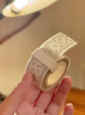 LiliHana格纹蕾丝星星贴纸卷分装基础款拉条装饰点缀手账胶带贴纸