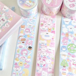 休眠火山美术社狗狗第三弹契茶拼拼晚安小狗甜品框框咕卡贴纸分装