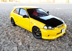 1:24 FUJIMI头文字D 馆智幸 本田CIVIC EK9汽车模型代工改装制作