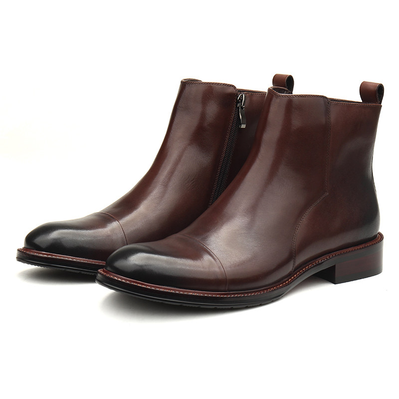 ZIPPER BOOTS CHELSEA BOOTS MENS ENGLISH BOOTS TRIPLE JOINT MENS BOOTS HIGH TOP LEATHER SHOES MENS MID-TOP LEATHER BOOTS MENS BOOTS