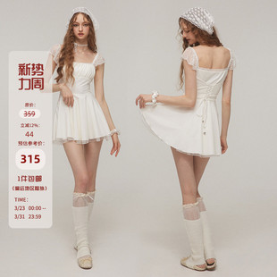 小众小飞袖 夏季 绑带连衣裙女吊带裙短裙收腰裙子显瘦 Studio Mess
