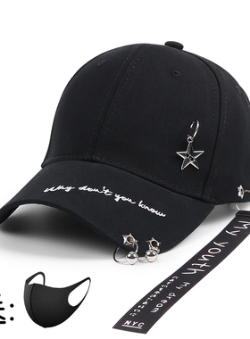 帽子男士潮牌百搭情侣棒球帽学生黑色新款夏天遮阳鸭舌帽女款防晒